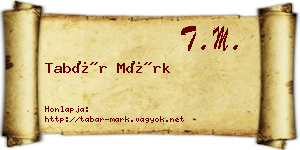 Tabár Márk névjegykártya